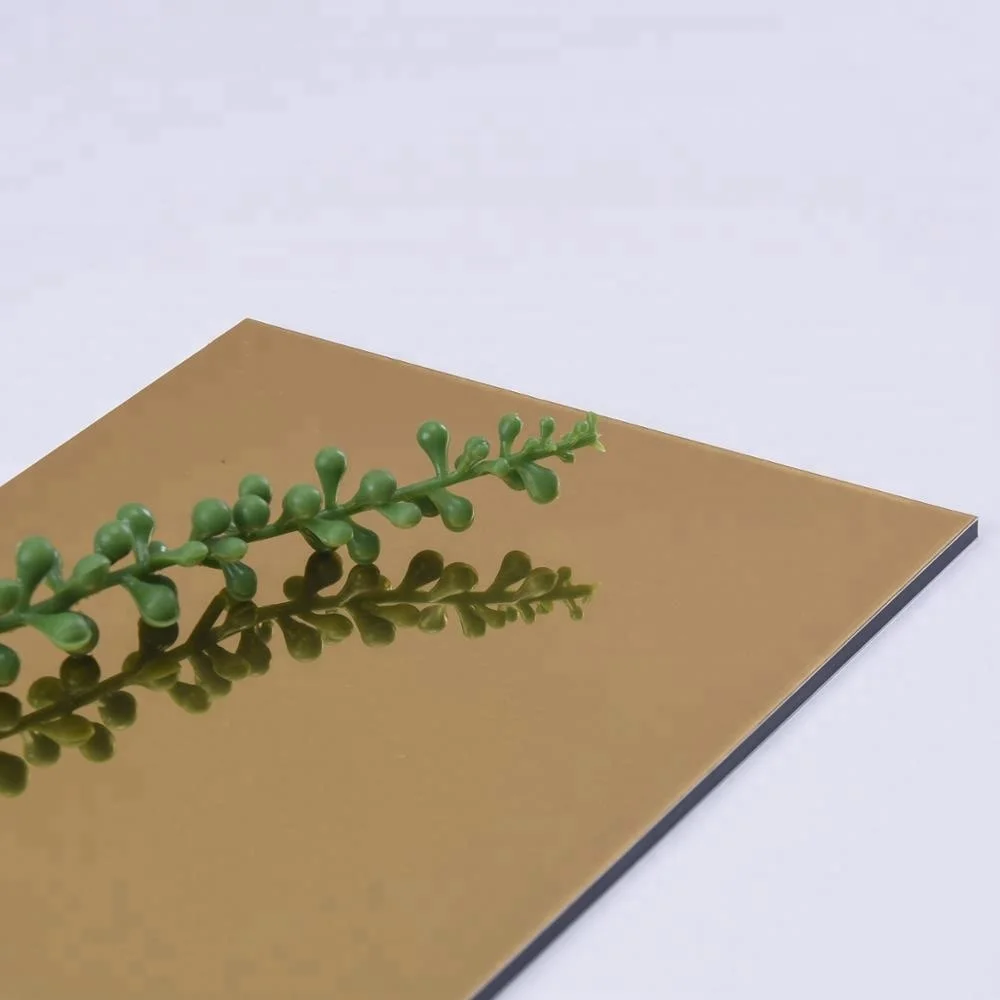 Алюминиевая композитная панель ACM с золотистой/серебристой зеркальной отделкой по заводской цене