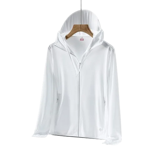Sunscreen clothing women UPF50 + UV protection ice silk thin jacket men removable hood