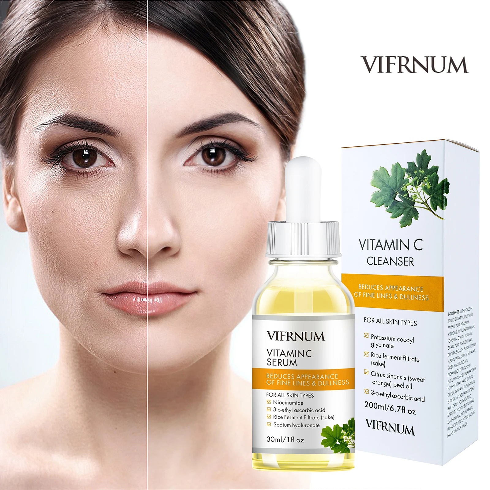 Wholesale Oem Private Label 100% Pure Hyaluronic Acid Facial Skin Care Face Serum Whitening Natural Organic Vitamin C Serum