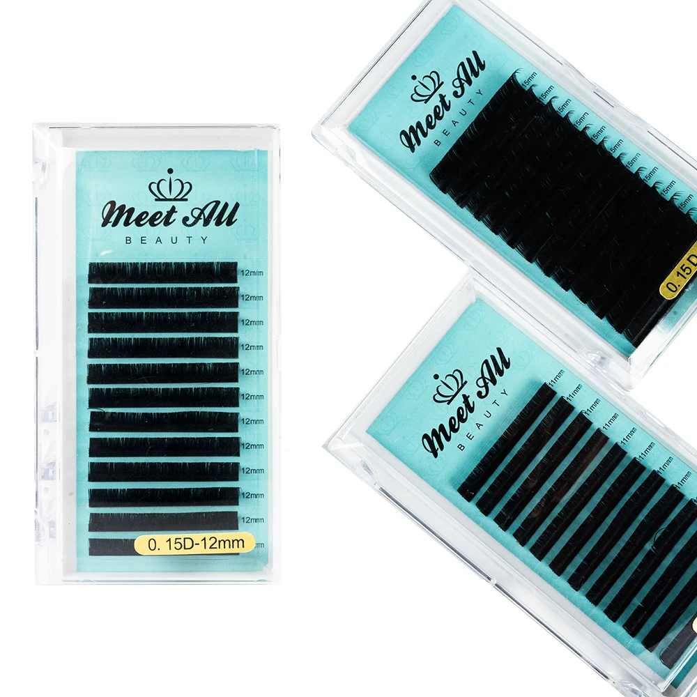 Wholesale Own Your Brand Eyelash Extensions Classic Lashes Factory Direct Sale 0.03 0.05 0.07 0.10 0. 15mm Makeup Hand Made Silk