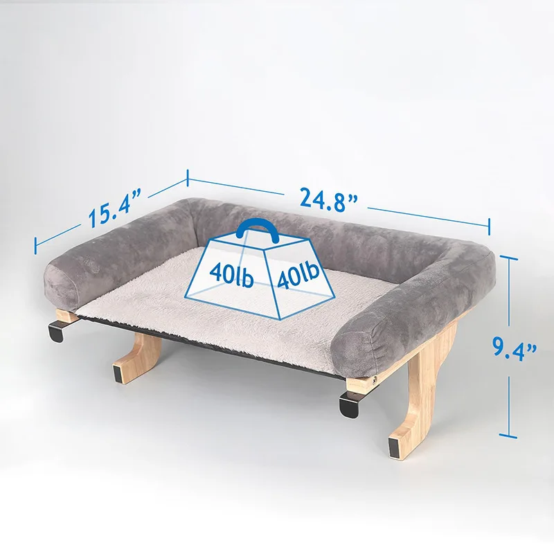 Cat Perch for Window Sill with Bolster Orthopedic Hammock Design with Premium Hardwood Robust Metal Frame Cat Window Seat