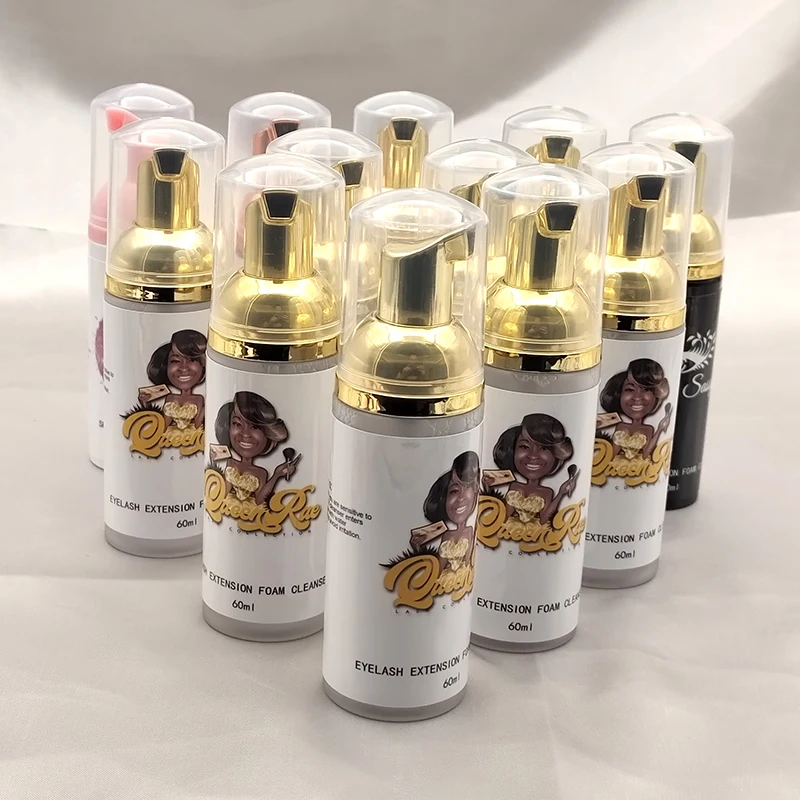 Wholesale Eyelash Foam Shampoo Set Lash Bath Eyelash Cleansing Brush Eyelash Extension Shampoo Pink Pump Bottles
