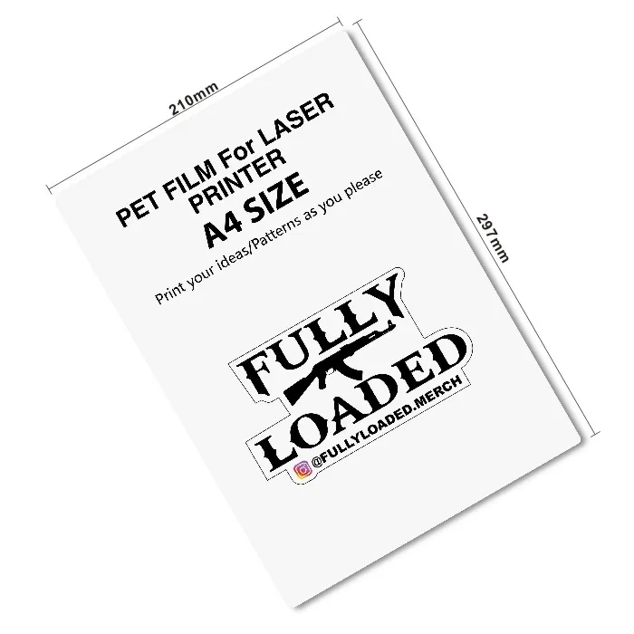 Alcohol Resistance Laser printer Blank PET film Material Adhesive PET film for Laser printer