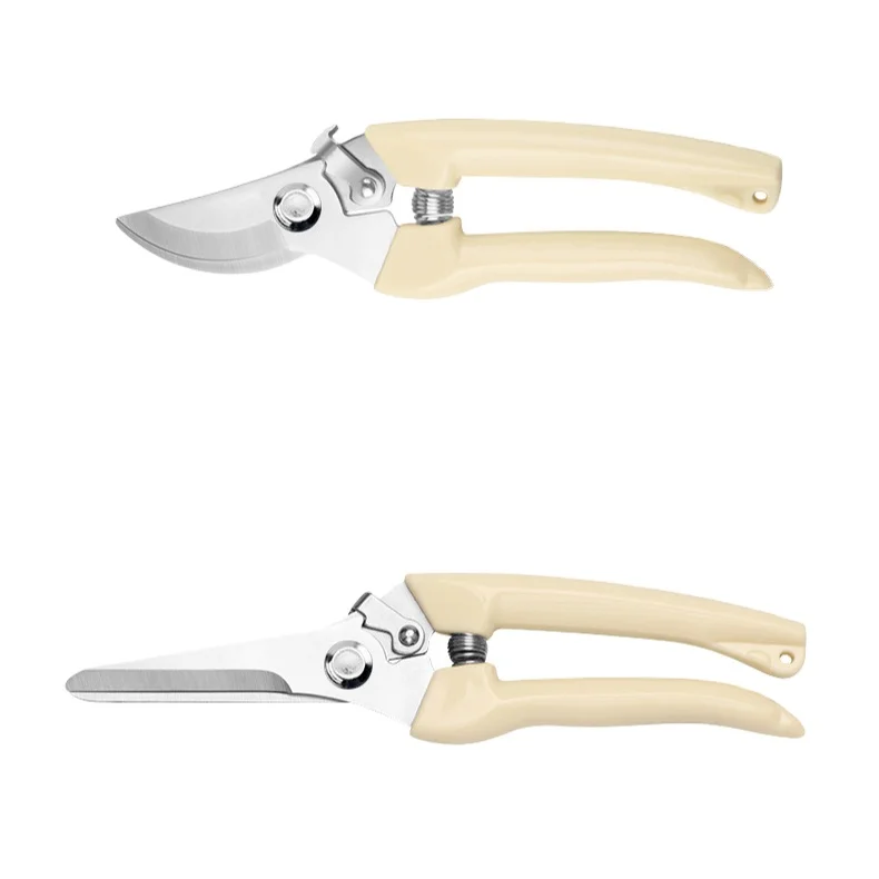 Pruning Shears Set - 2 Pack 1 Bypass Pruner+1 Straight Blade Scissors Sharp Garden Shears for Cutting Flowers