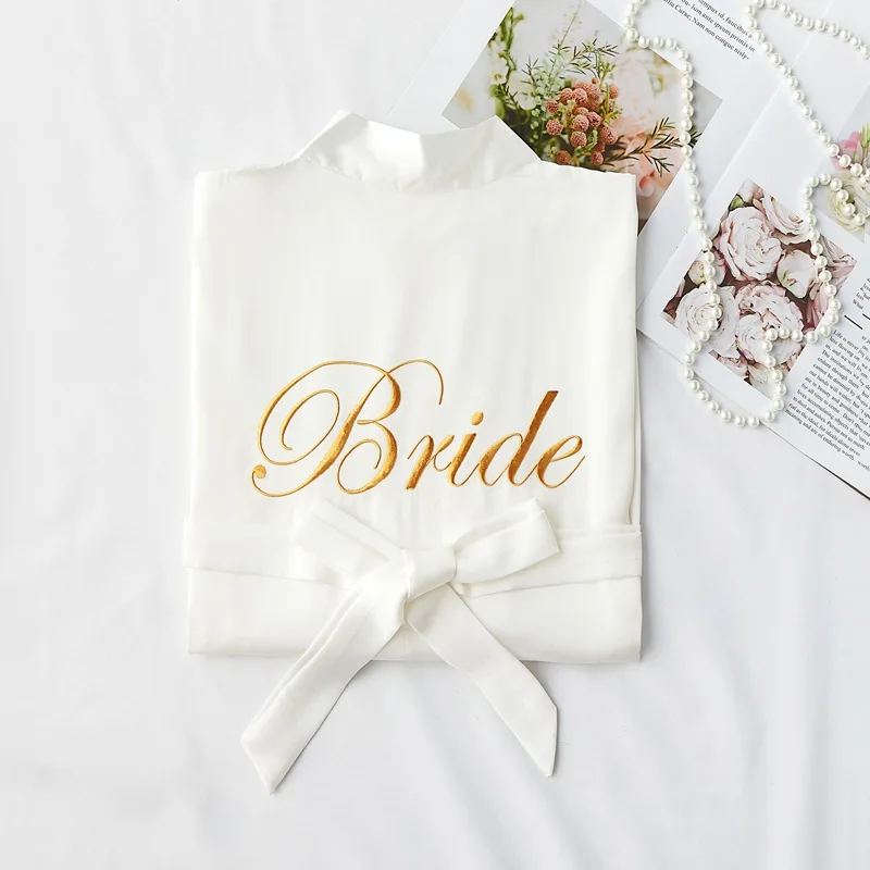 womens sexy gros peignoir de bain grande taille demi manche esthetique satin broder bride chinois femme robe camison de seda