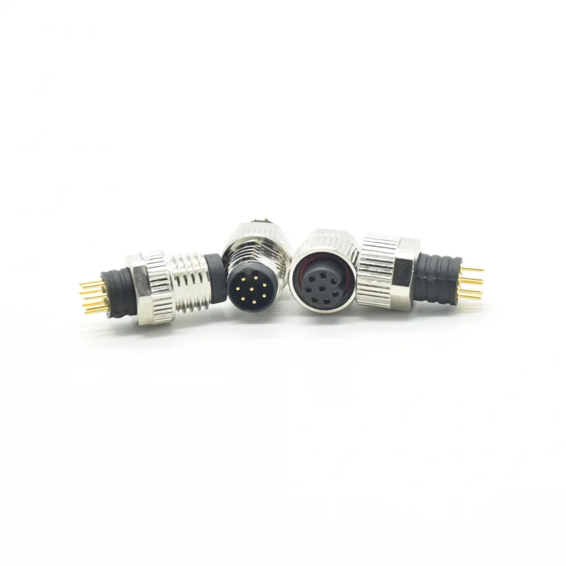 3 4 6 8 pin male female M8 cable wire waterproof mini IP67 connector