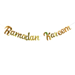 2022 New Paper Ramadan Kareem Banner Ramadan Mubarak Banner Ramadan Kareem Decoration Muslim Party Supplies