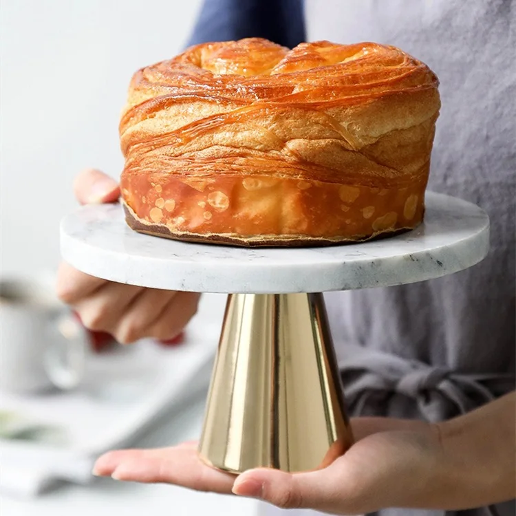 New Design Round Wedding Cake Stand Custom Wedding Cake Stand Best Price Luxury Round Marble Cake Stand With Metal Base