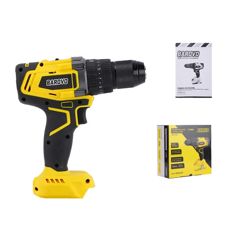 Cordless impact drill brushless motor 20V drill 13mm chuck with belt buckle