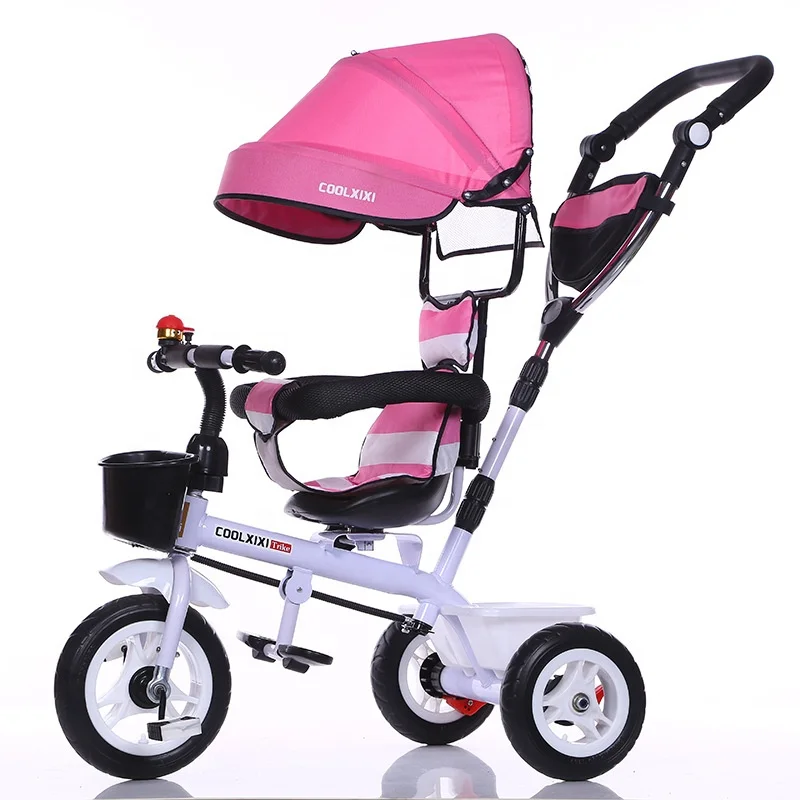 Trike Toddler 3 Wheel Children Tricycles 4 In 1 Baby Tricycle For Kid With Sunshade 1-6 Years