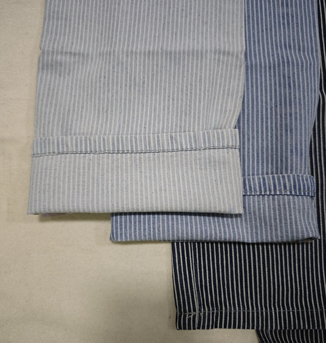 New Design 100% Cotton Checked Striped Denim Fabric And Jeans Custom Wholesale