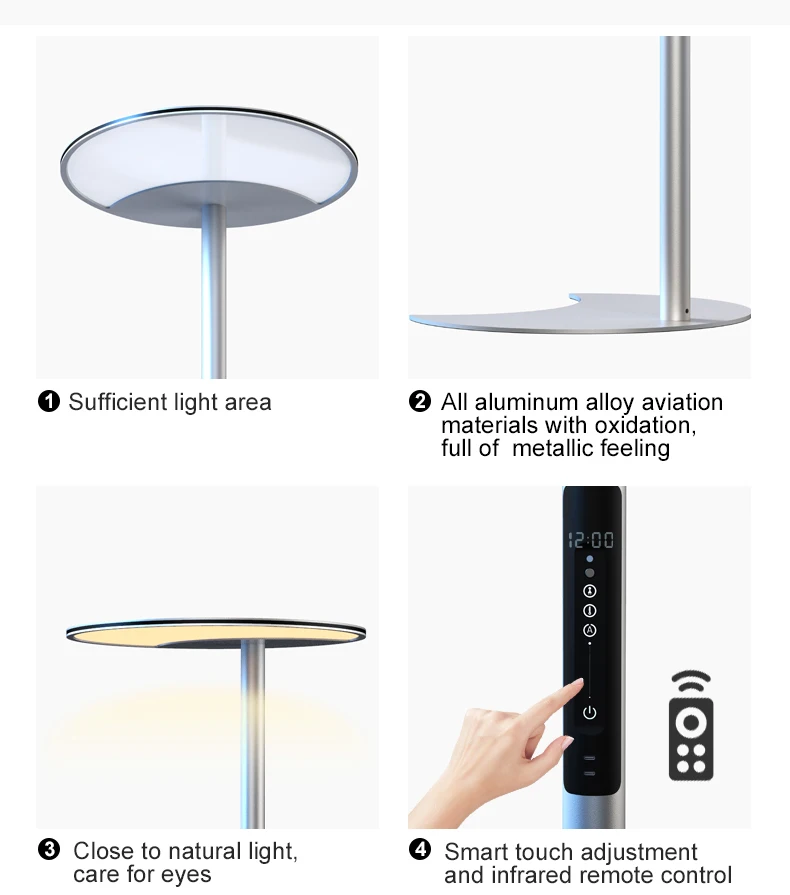 Modern Brightness Adjustable Eye-Protection indoor Led Smart Life Floor Lamps with Infrared Sensor full Spectrum