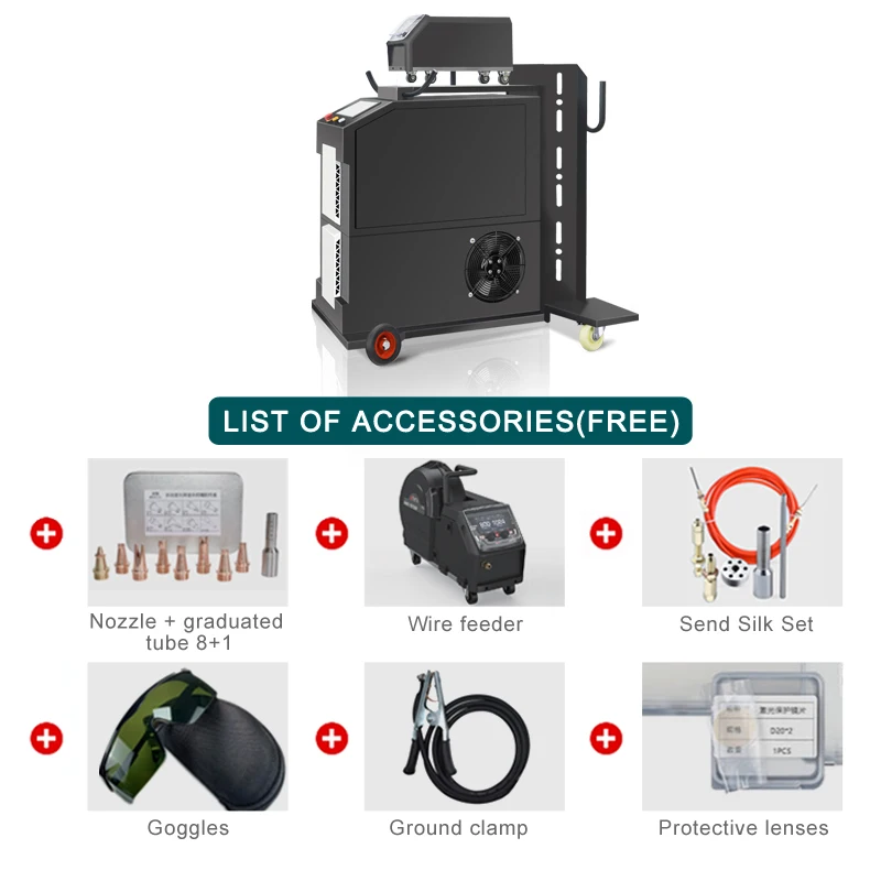 Multifunction 3 / 4  in 1 Metal Laser Rust Remover Handheld Fiber Laser Cleaning Welding Machine for Sale