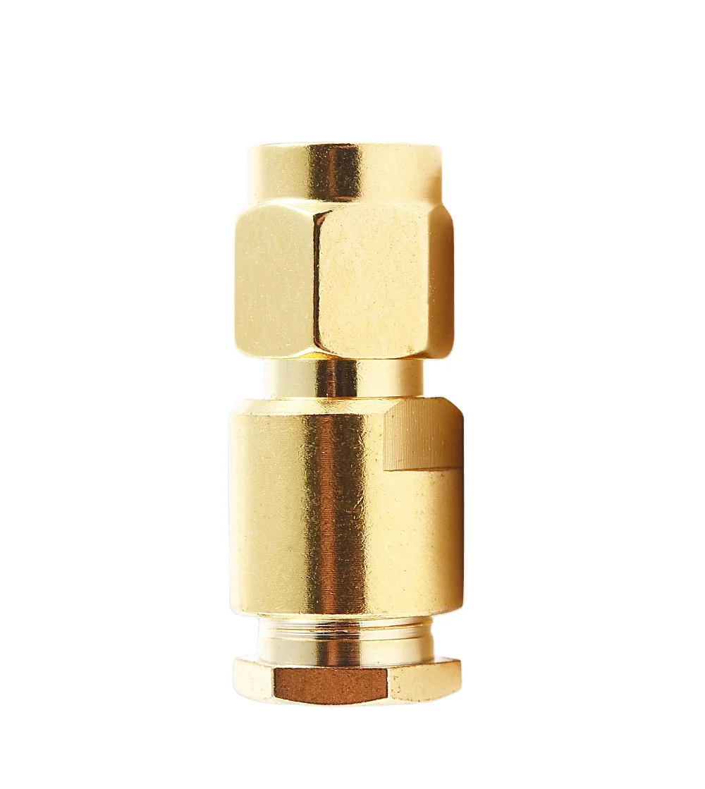 Прямой штекер SMA для кабеля RG58 RG142, тип сборки, гайка с позолоченным штекером 50 Ом, SMA, коаксиальный разъем RF