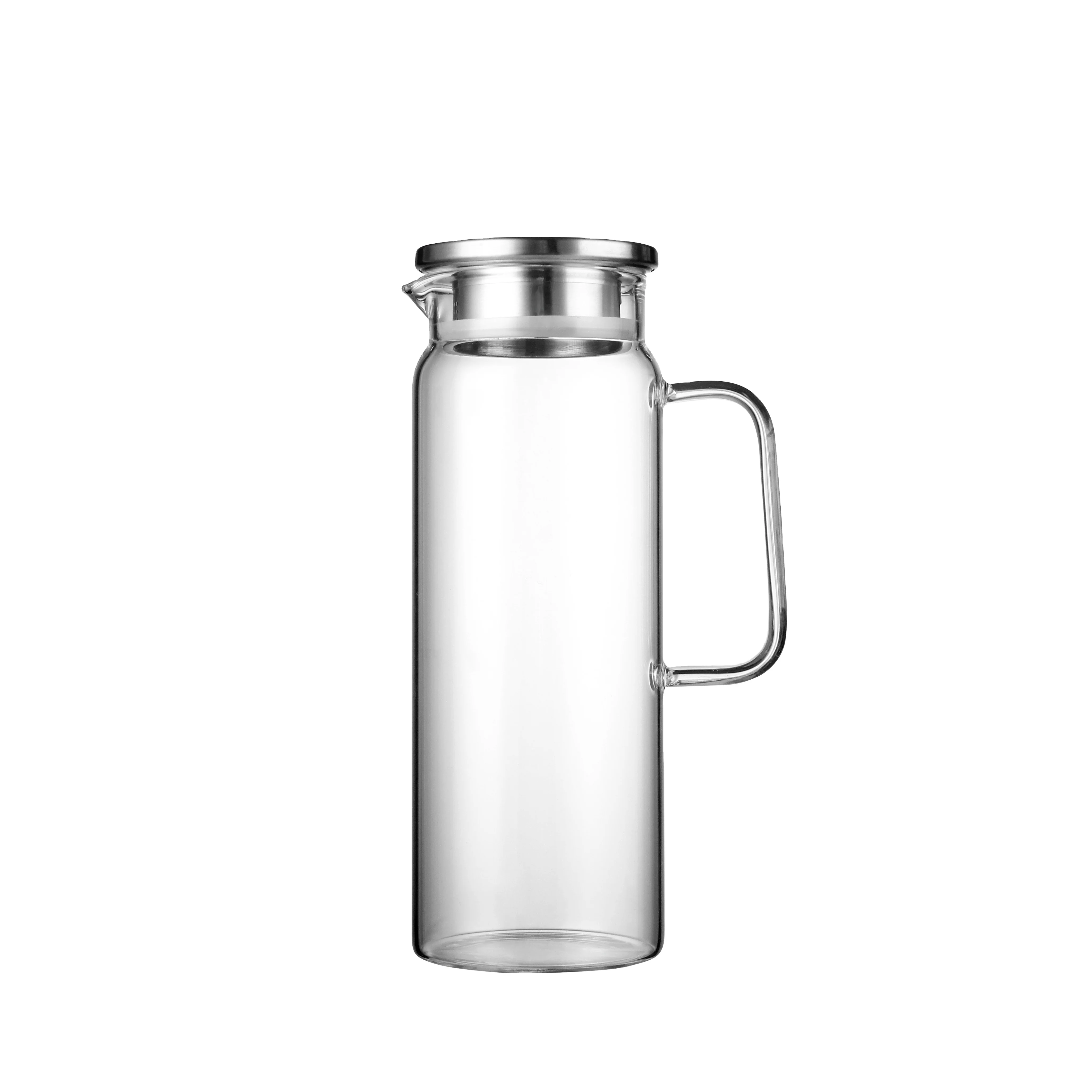 Glass Pitcher with Lid Iced Tea Pitcher Water Jug Hot Cold Water Ice Tea Wine Coffee Milk and Juice