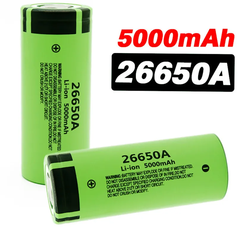 26650A 5000mAh 3.7V Battery Lithium Rechargeable Li-Ion Batteries 5000 mAh 26650A Lithium Battery For Inverter Flashlight