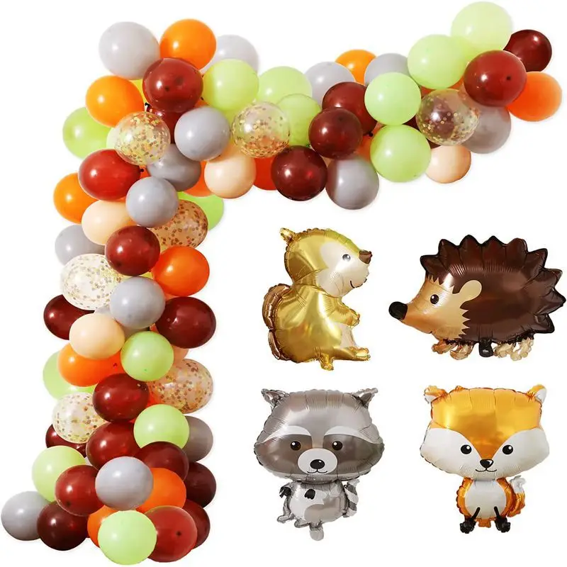 Jungle Theme Animal Balloons For Birthday Party Foil 3D Squirrel Fox Hedgehog balloons