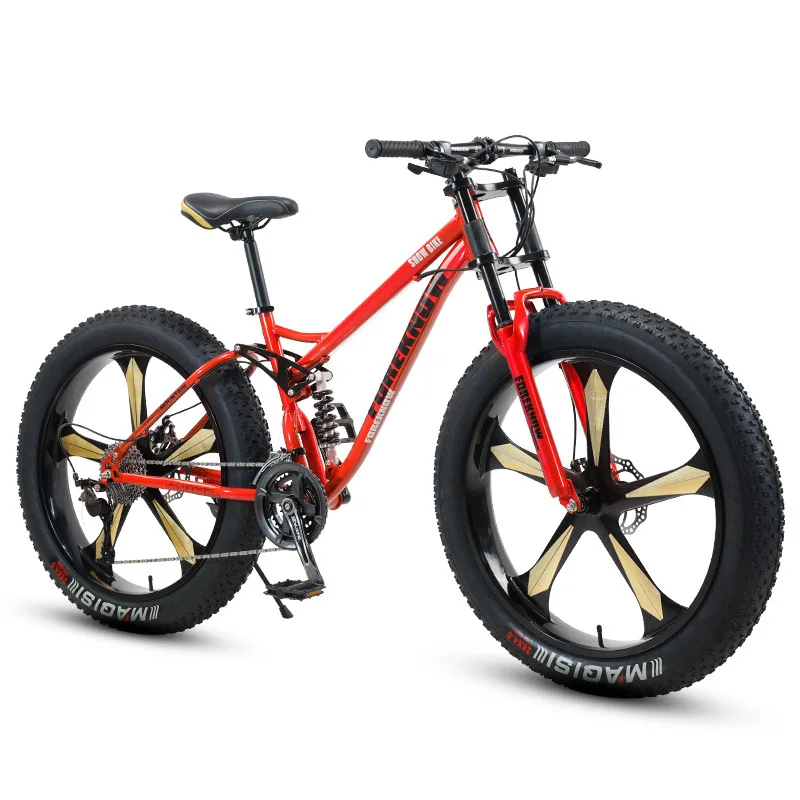 Mountain Bike Shock absorption adult ultra wide 4.0 large tire student bike with variable speed off-road beach mountain bike