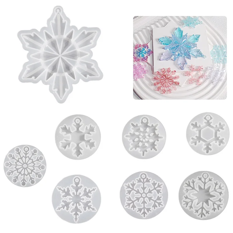 Wholesale DIY Silicone Mold Epoxy Resin Gypsum Plaster Various Snowflake Silicone Mold for Christmas Home Decoration BPA Free