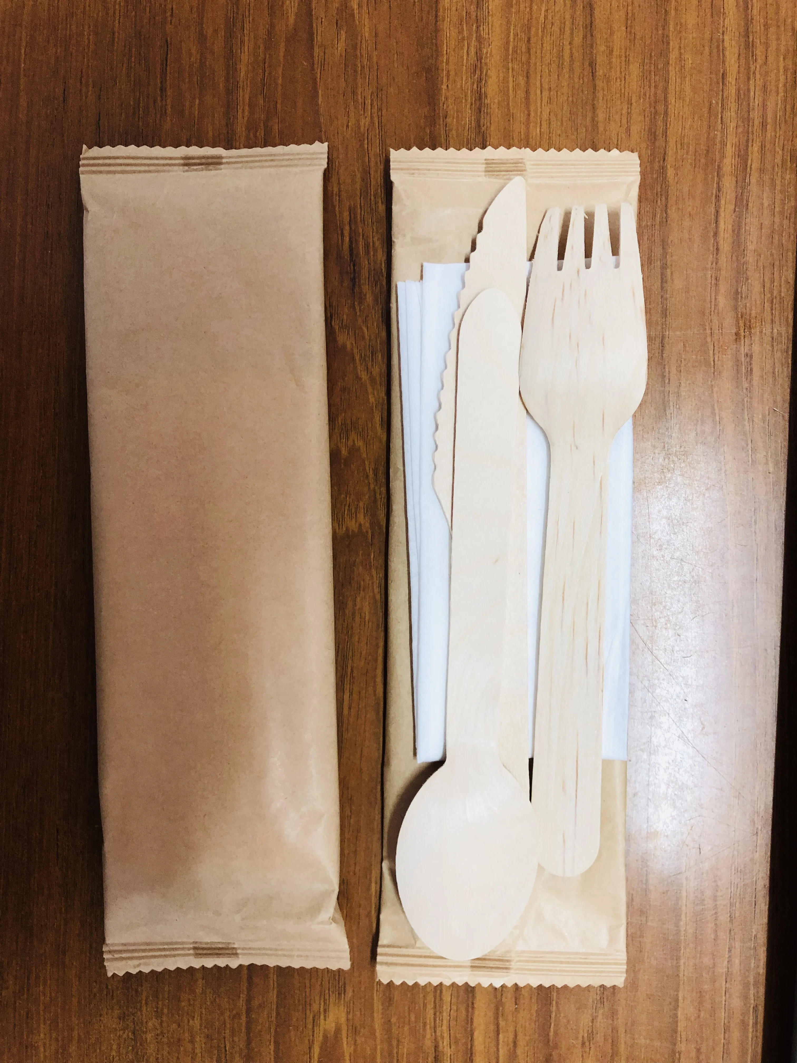 Flatware sets wooden custom disposable wooden cutlery