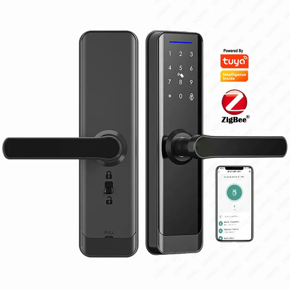Smart 2023 waterproof Remote Control functional mobile app card passcode key digital tuya zigbee Smart door lock A270P