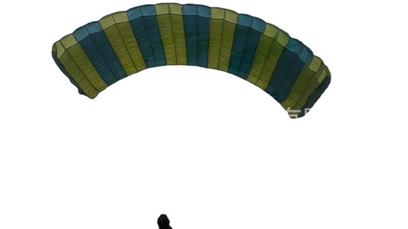 The orange remote-controlled sports aircraft paramotor can be used by two people.