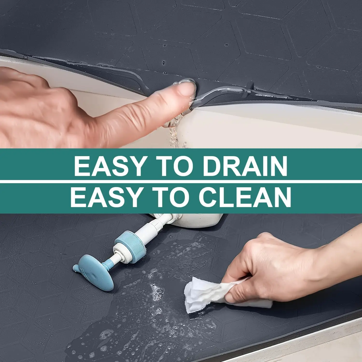 Waterproof silicone tray under sink