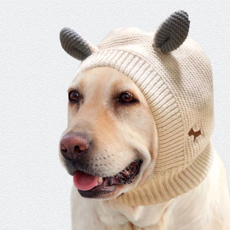 High Quality Winter Warm Dog Hat Pet Plush Wind Hat Rabbit Ear Design Dog Knitted Hats