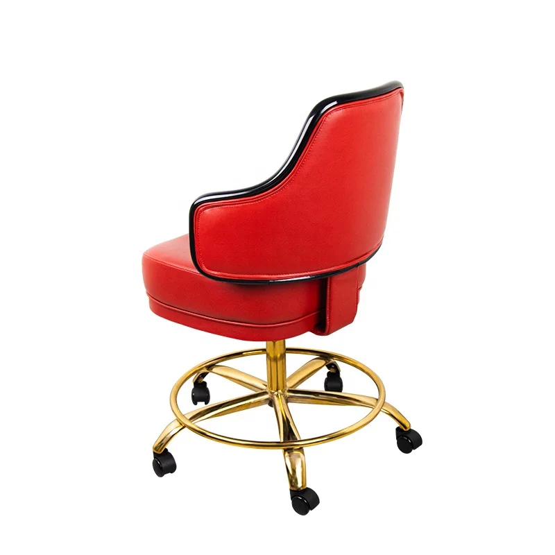 YH New Arrival Lucky Red Luxury Metal Gambling Poker Bar Player Chair Rotate 360 Degrees Casino Slot Machines Chairs