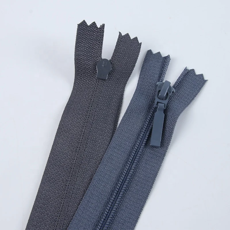 Twisted zipper nylon tape for garment bags fermeture eclair #3 DTM sliders close end nylon zippers