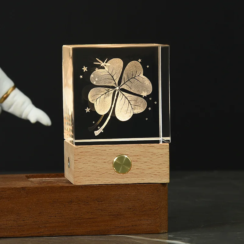 Деревянная основа хрустальный куб ночник новый 3D гравированный светильник 5 см светящаяся Солнечная система Хрустальные стеклянные шарики украшения