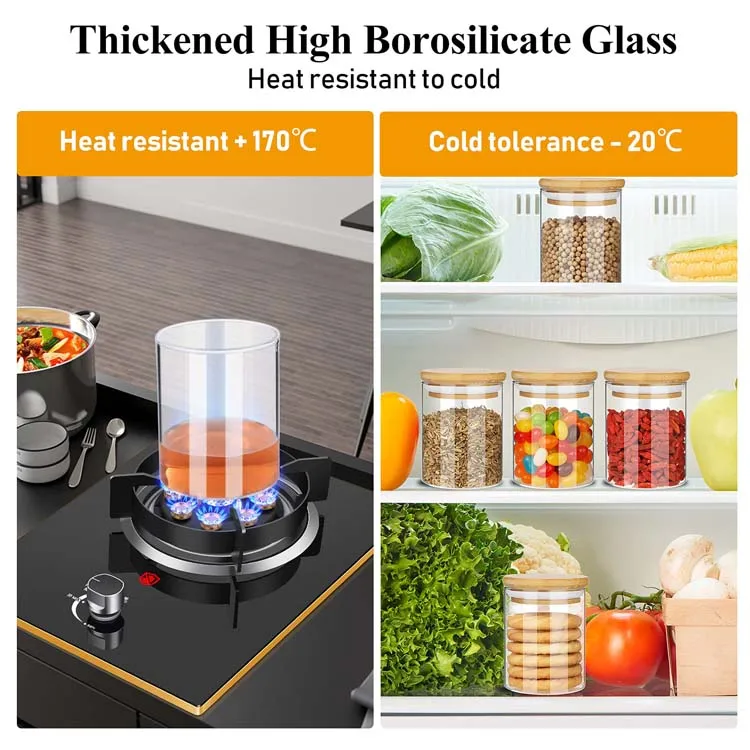 Storage Bottles & Jars Tube Shaped Airtight Kitchen Food Storage Container 4oz Glass Spice Jars With Bamboo Lids