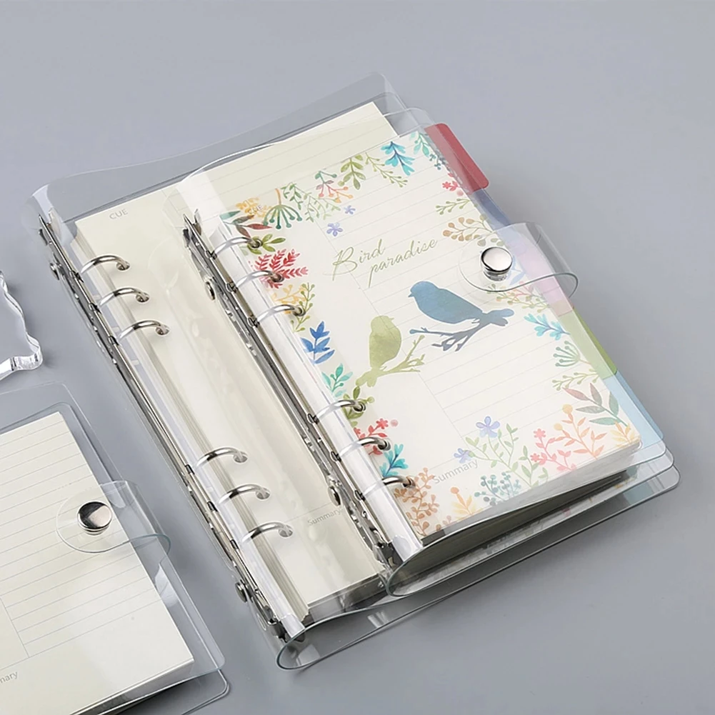 Transparent PVC Loose-leaf Notebook Cover A5/A6/A7 Rainbow Hand-book DIY Transparent Coil 2021 School Office Supplies