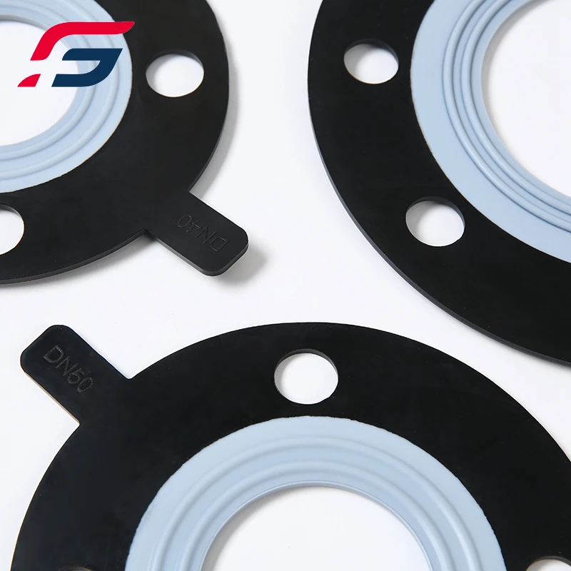 DN25 teflon ptfe coating full face flange gasket DIN standard PN10/ PN16 CLEAN PVC/HP-PVC flange gasket