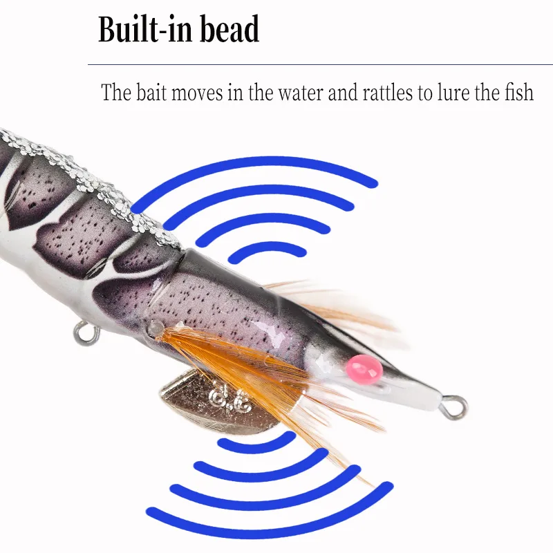 OEM 3.0# 3.5# Bionic 3D eyes Wood Shrimp Luminous Sea Lure Luminous Wooden Shrimp Cuttlefish Lures Octopus Bait Egi Squid Jig