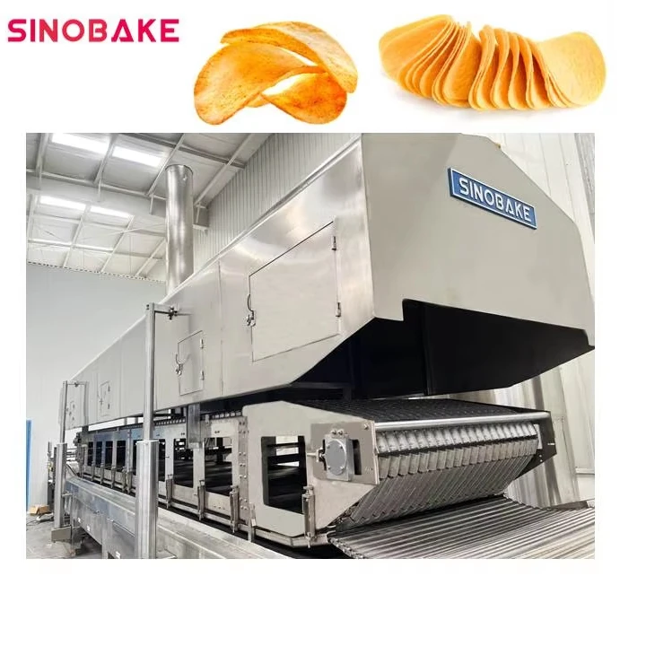 SINOBAKE 400kg 600kg per hour stackable potato chips processing line fully Automatic potato chips production line