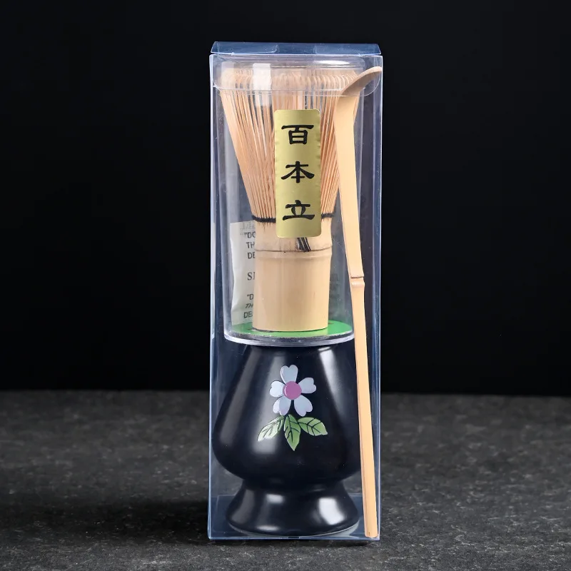 Factory Direct Wholesaling Japanese style Bamboo Matcha Tea Whisk Set Whisk Holder and Matcha Spoon