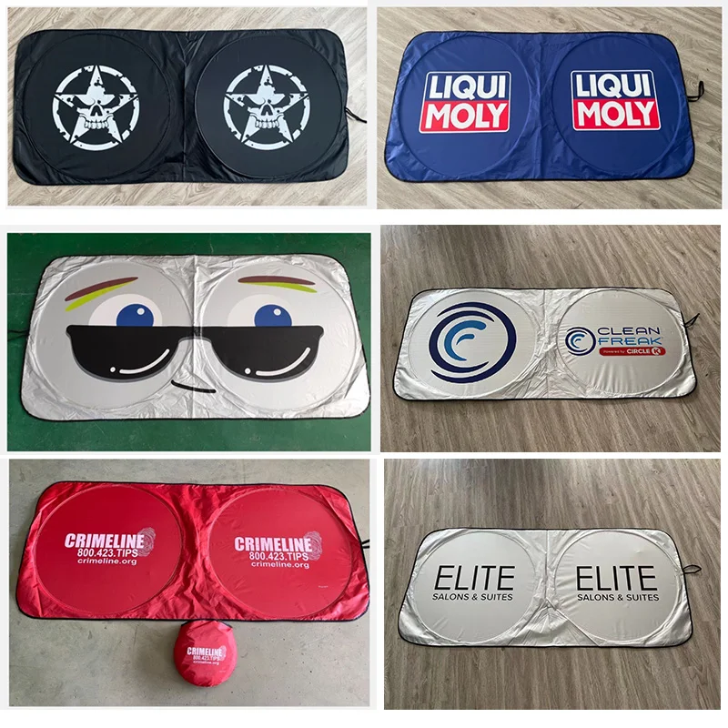 Factory custom LOGO gift car accessories foldable retractable protection Front car Windshield Sun Shade uv rays