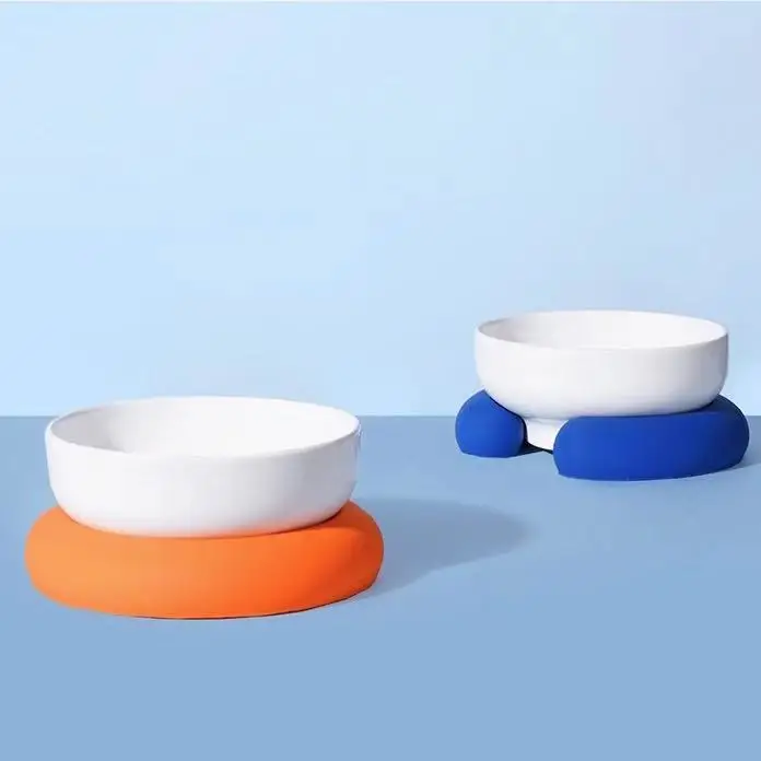 Новинка 2021, товар для домашних животных, оптовая продажа, роскошные керамические двойные миски для питомцев, миски для кормления собак и собак