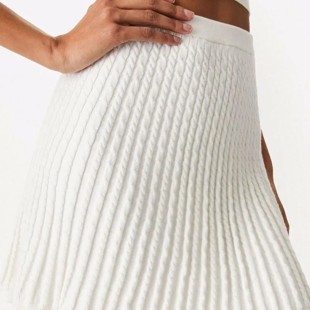 Girls In Mini Hot Micro Mini Skirt Knitted Skirt Laneus Acid Wash Ribbed Womens Skirts