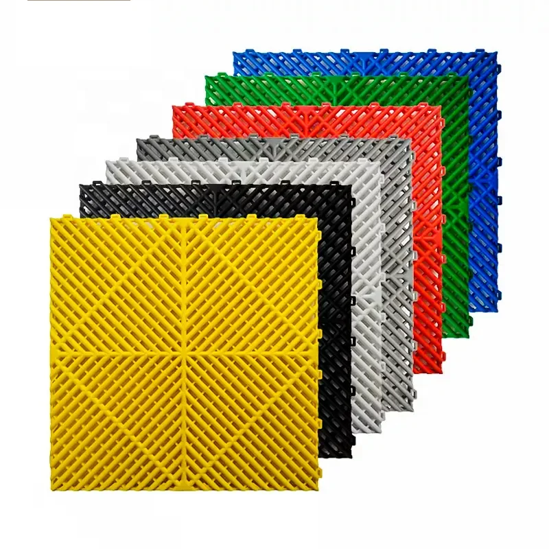 Free Design Anti Slip Plastic Pp Interlocking Car Wash Drain Garage Floor Tile For Carwash Garage Floor Mat Grating