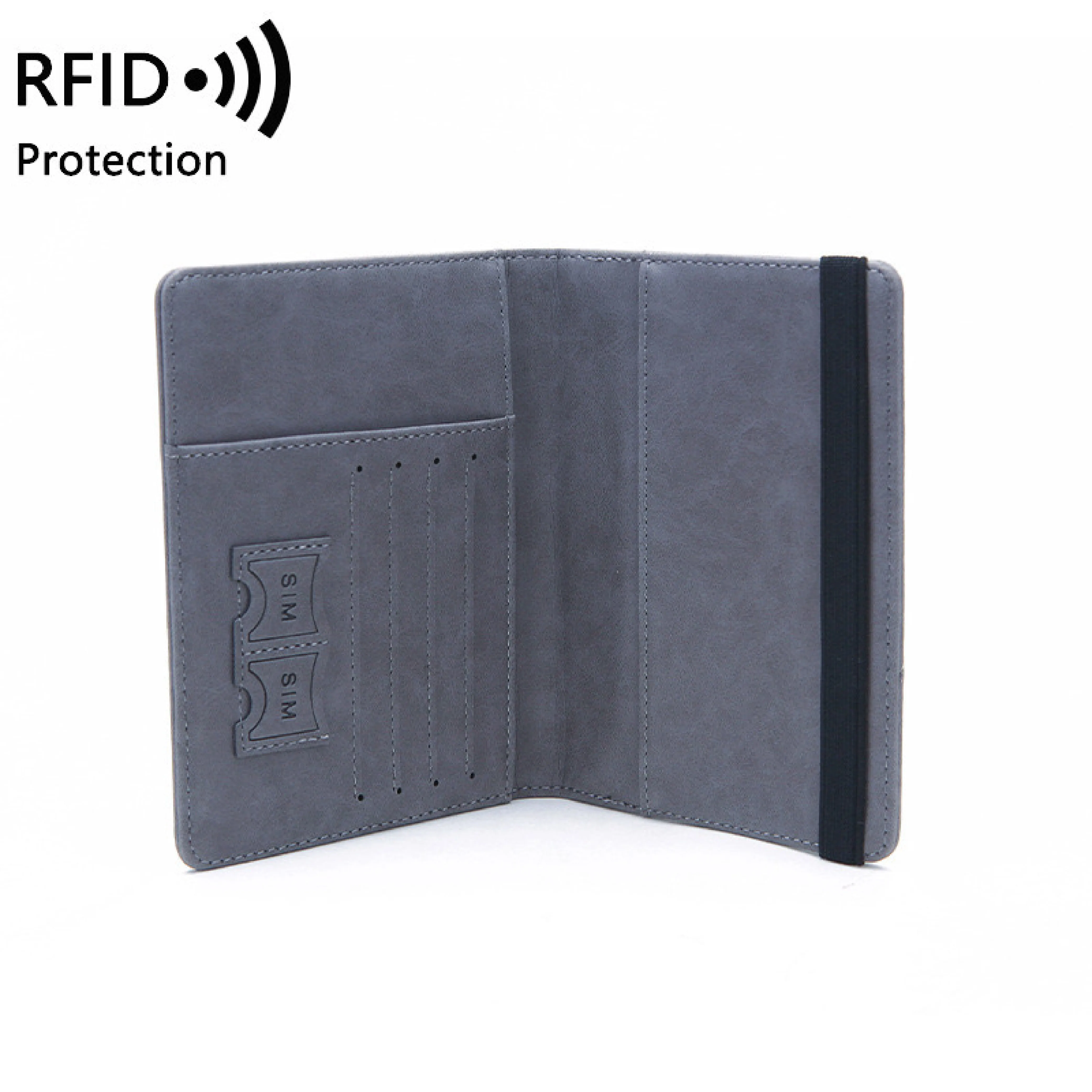 Wholesale RFID Blocking Vegan Leather Luxury PU Leather Passport Holder Notebook Book With Embossed Logo For Travel