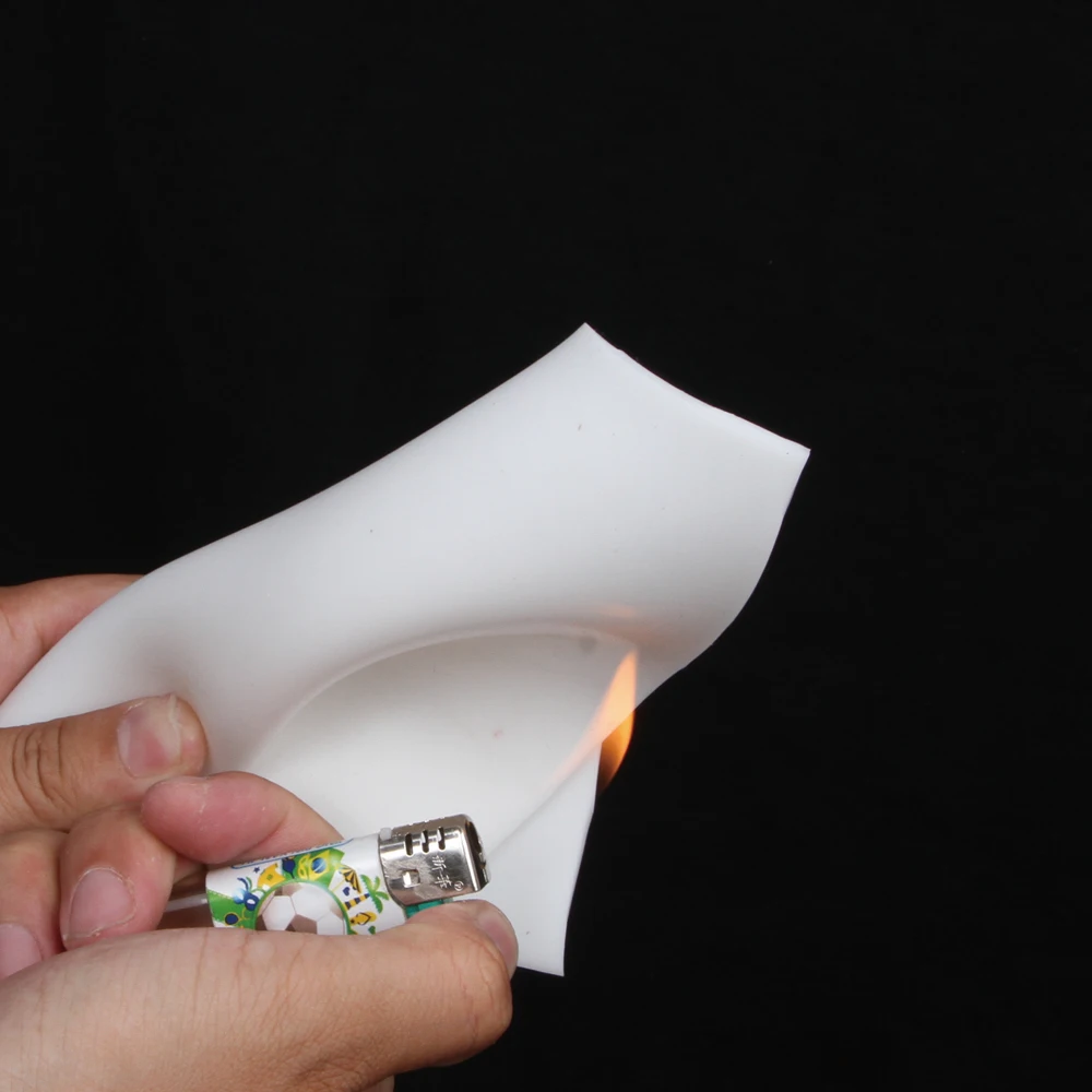 white 3mm fire resistant silicone rubber sheet roll mat