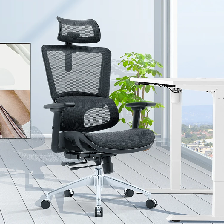 Materials manager luxury office chair with headrest mesh recliner bed hydraulic office chairs footrest