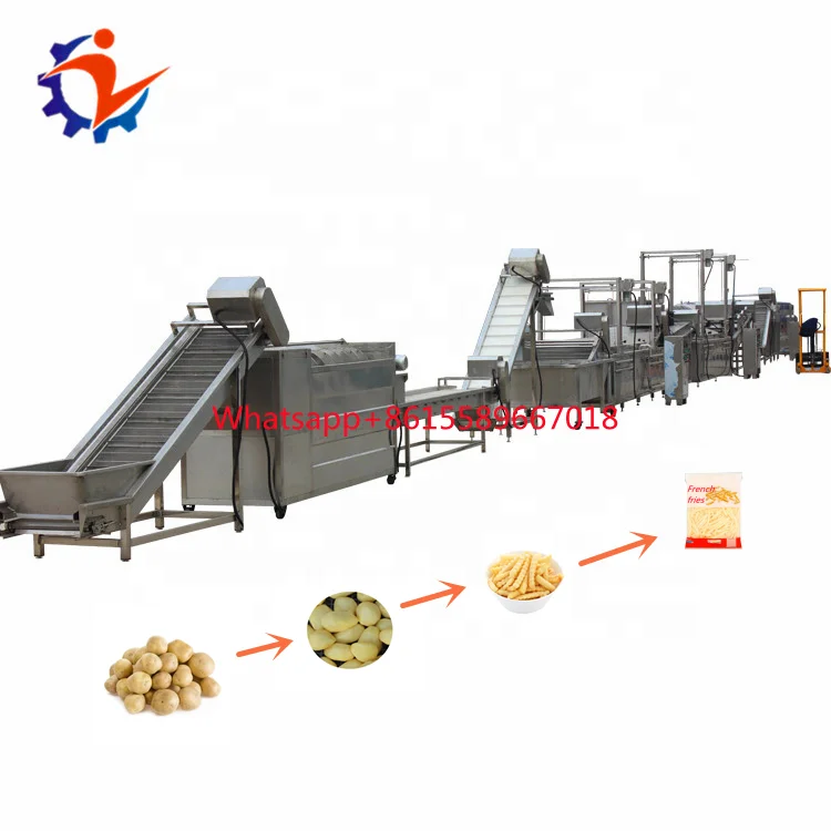 Automatic Crisp chips production line french fries making equipment fried potato chips making machine