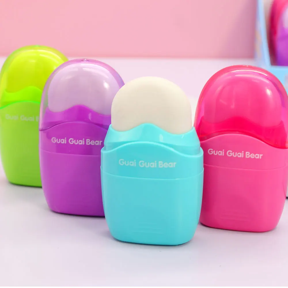 2024 new Oval shape eraser double hole pencil sharpener for children factory ABS environmental protection material stationery