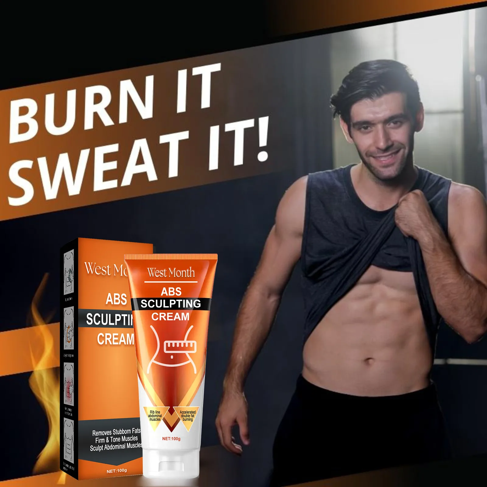 Wholesale Organic Fat Burning Weight Loss Men Body Slimming Cream 170g Eight Pack Cream Muscle Cream