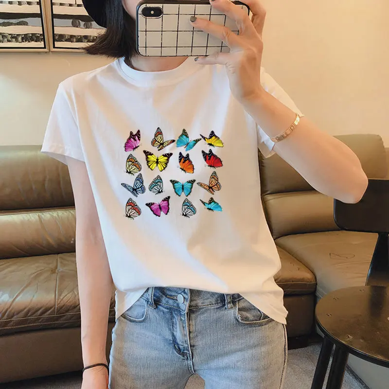 New color butterfly hot stamping custom printing plastisol sticker heat transfers