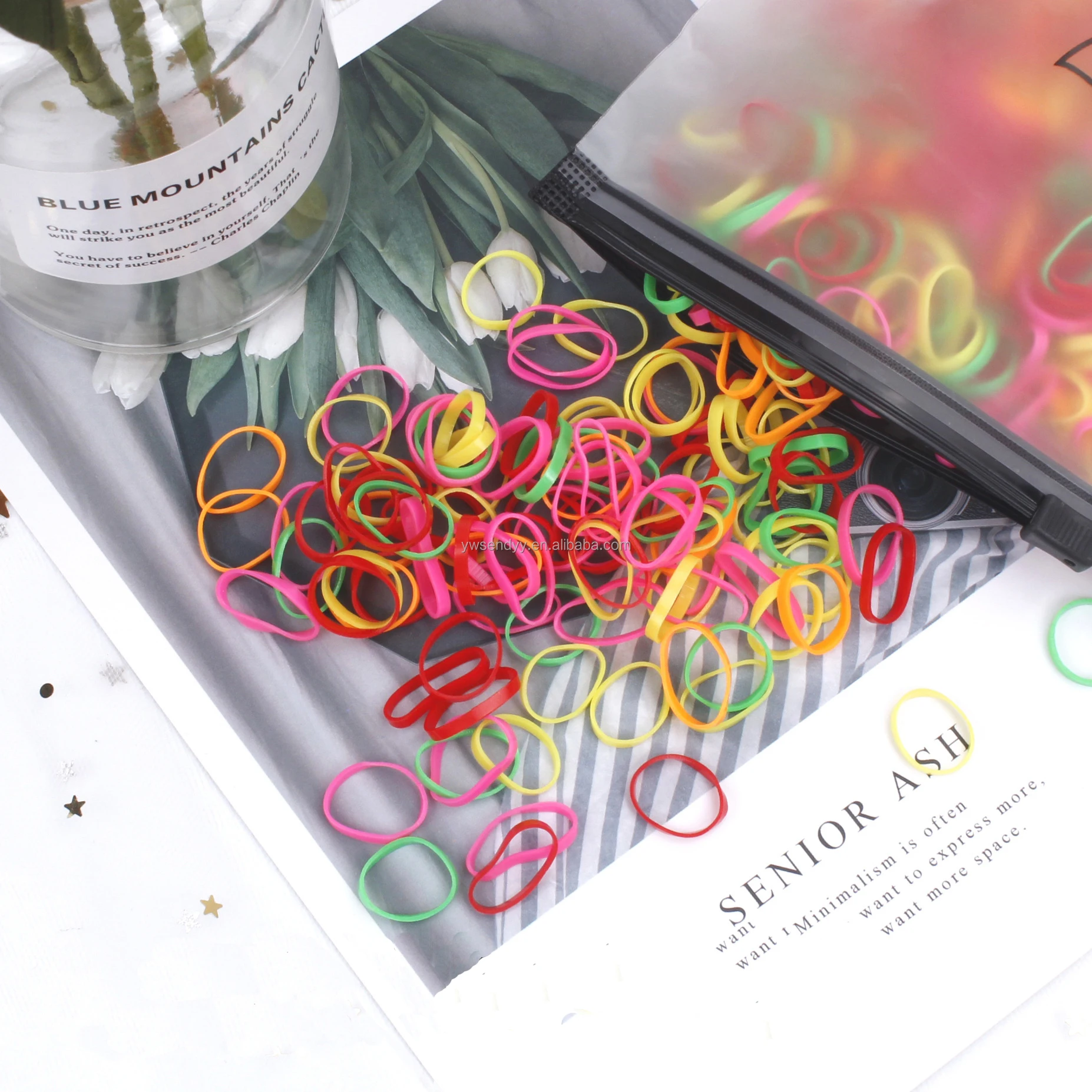 Wholesale Korean kids fashion Elastic Hair Ties band Candy color Transparent Hair Rubber Bands For Child