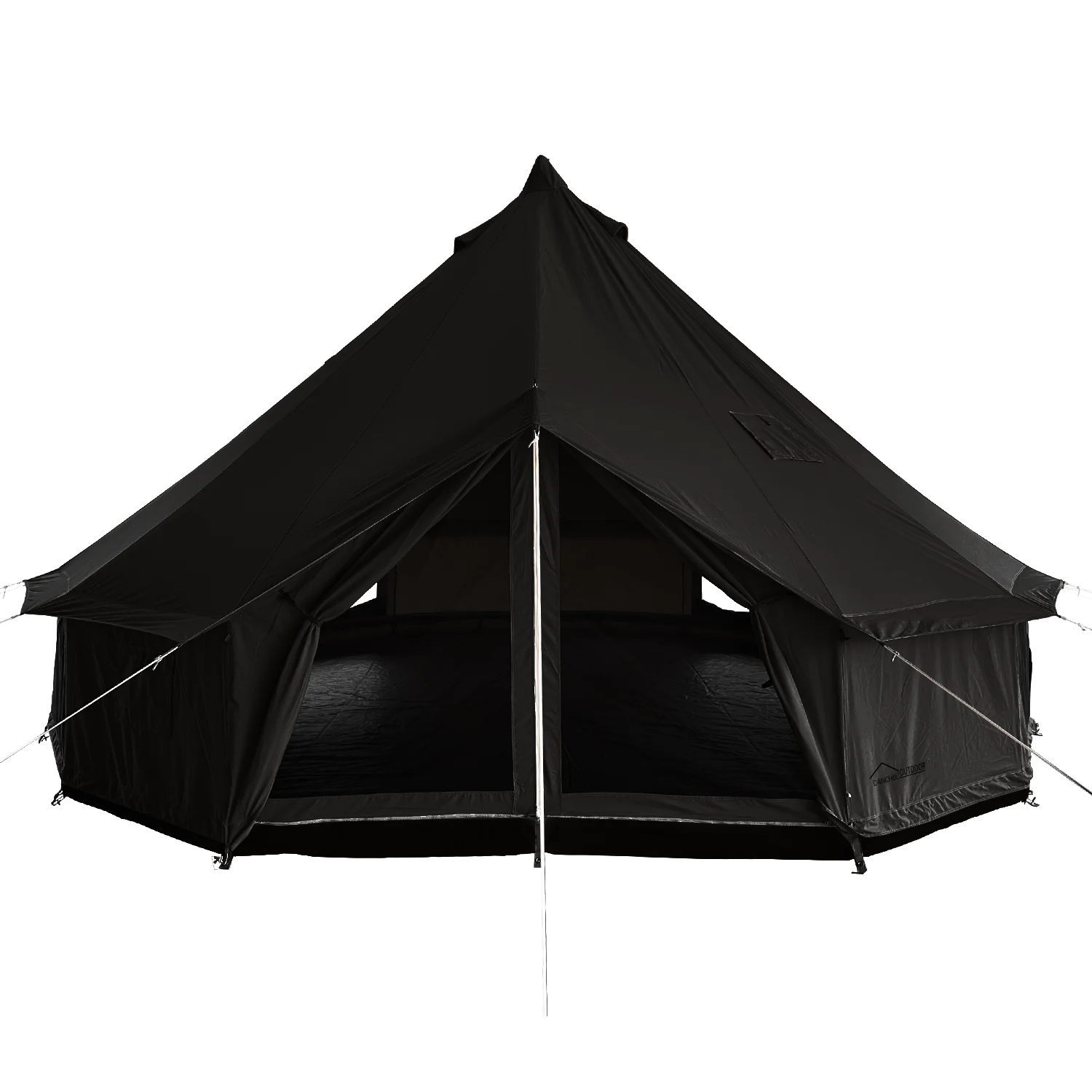 DANCHEL OUTDOOR 4 Seasons Cotton Canvas Luxury Yurt Bell Tent with Roof Stove Jacks for Family Camping Party Events 4/6/8 Person